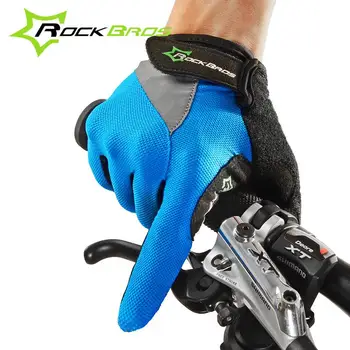 Велосипедные перчатки RockBros с длинными пальцами, велосипедные перчатки с сенсорным экраном, перчатки для фитнеса, Весна-лето, перчатки для шоссейных велосипедов MTB