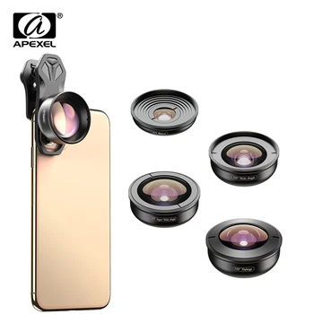 Объектив телефона APEXEL HD 5 в 1 с камерой 4K Широкоугольный Макрообъектив Портретный Рыбий Глаз с CPL Фильтром для iPhone7 8 Samsung all smartphone
