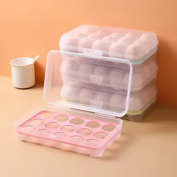 Креативный кейс-органайзер для яиц Прочные влагостойкие бытовые аксессуары Кейс-органайзер для яиц в холодильнике на 15 сеток